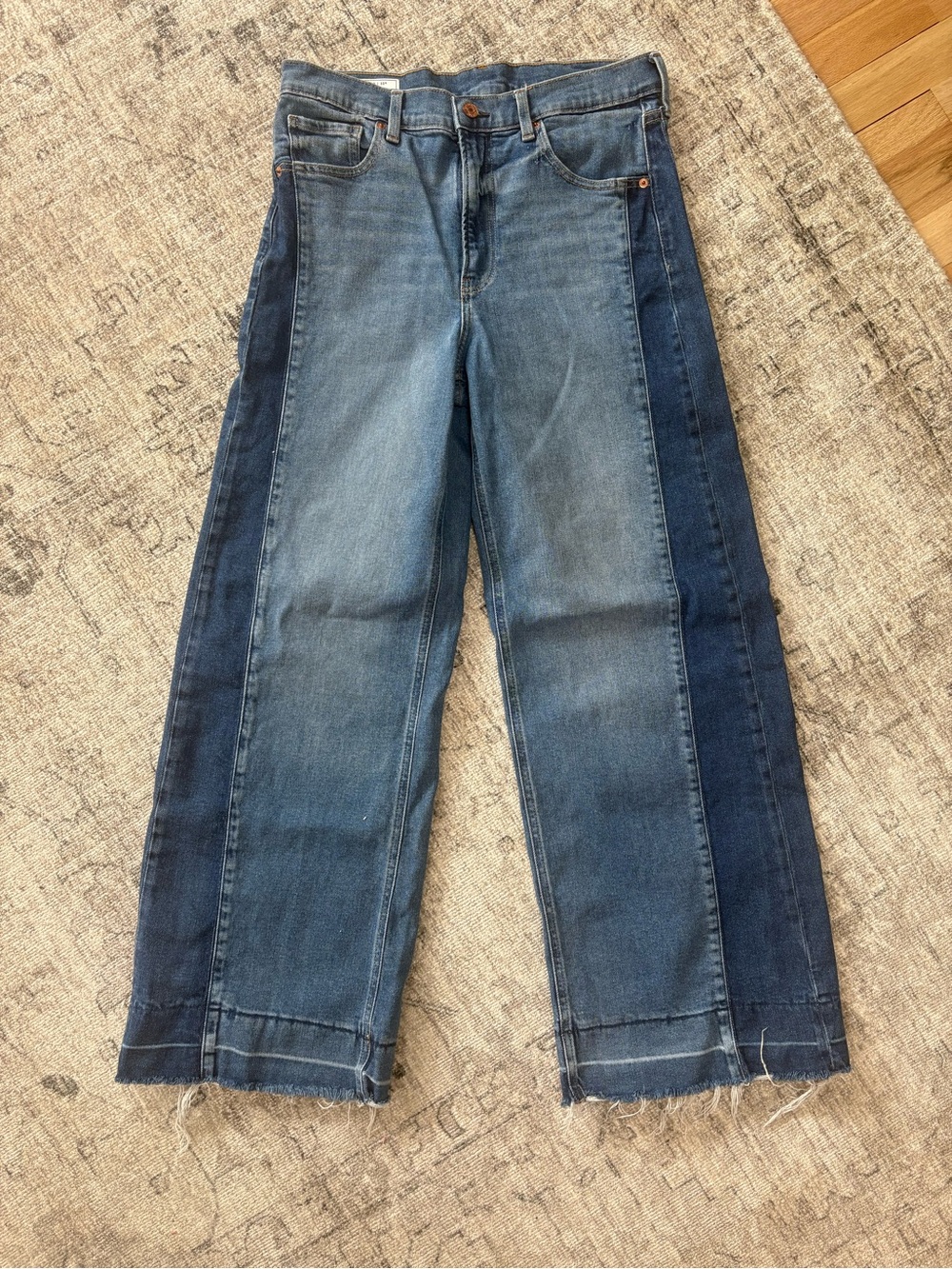 GAP Two-Tone Blue Straight Leg Jeans